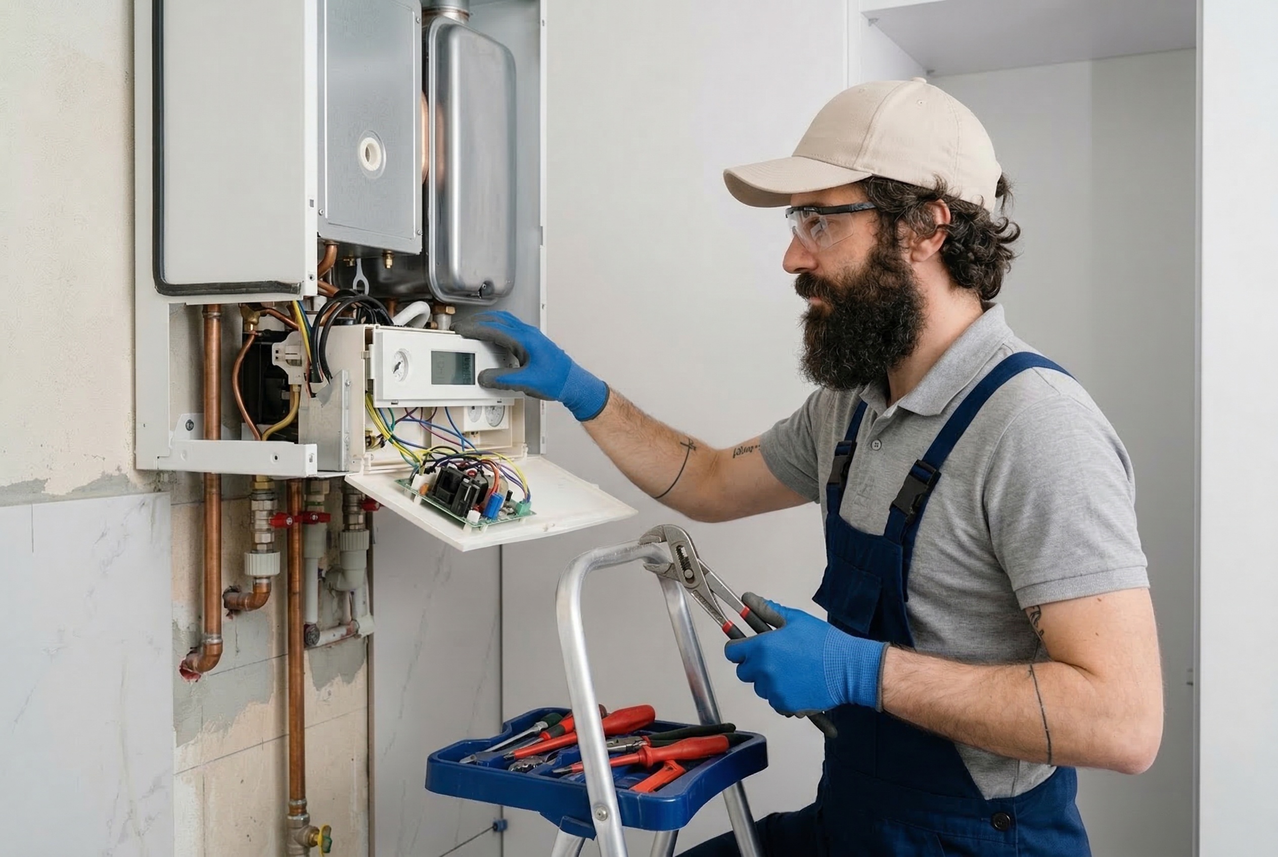 CV-ketel systeem in een kantoorpand